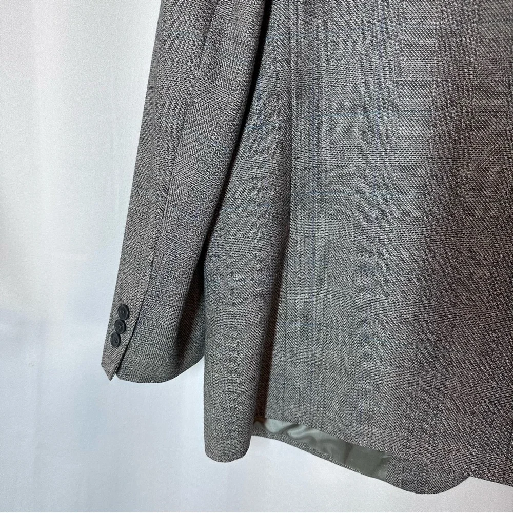 Vtg TALLIA Blazer Sport Coat 46R? Casual Jacket 100% Wool‎ Two Button Grey *READ